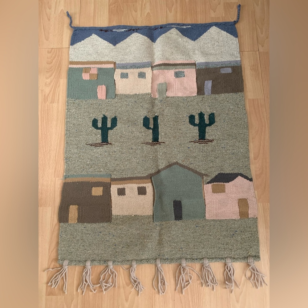 Boho tapestry 100% wool 47”x28”